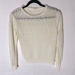 Vintage Alia Crean Acrylic Knit Pullover Light Sweater M